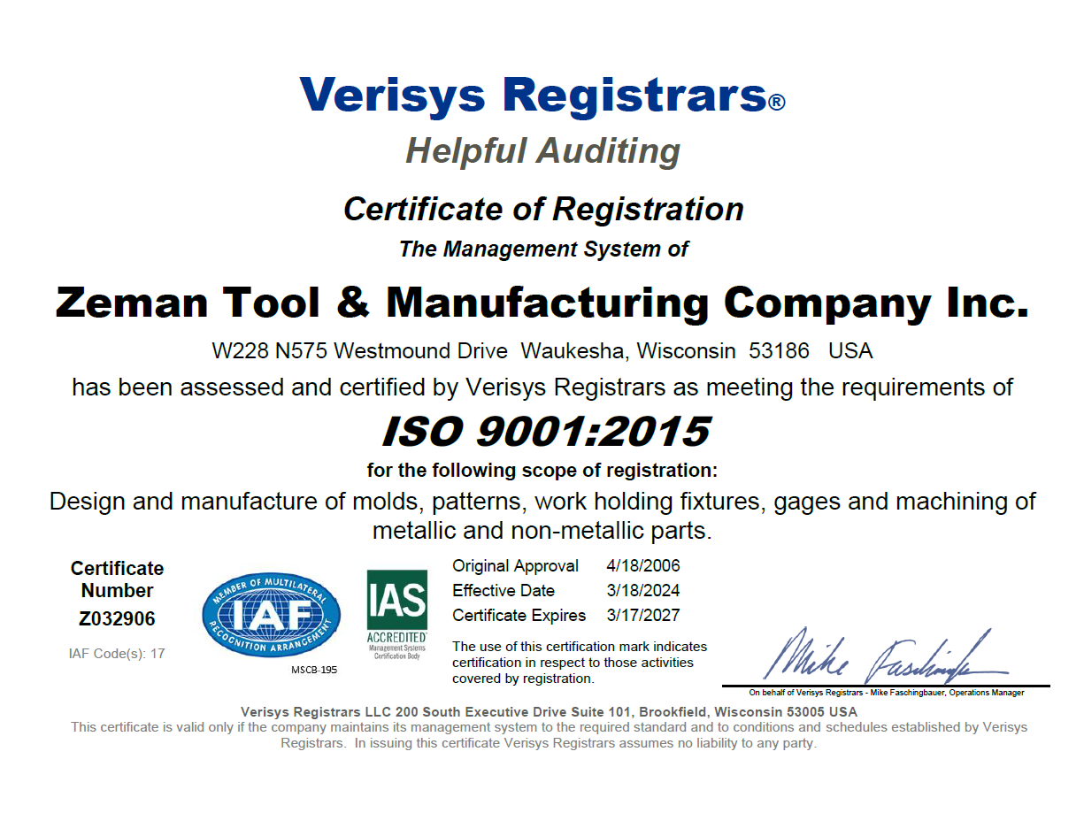 ISO 9001:2015 certificate of registration